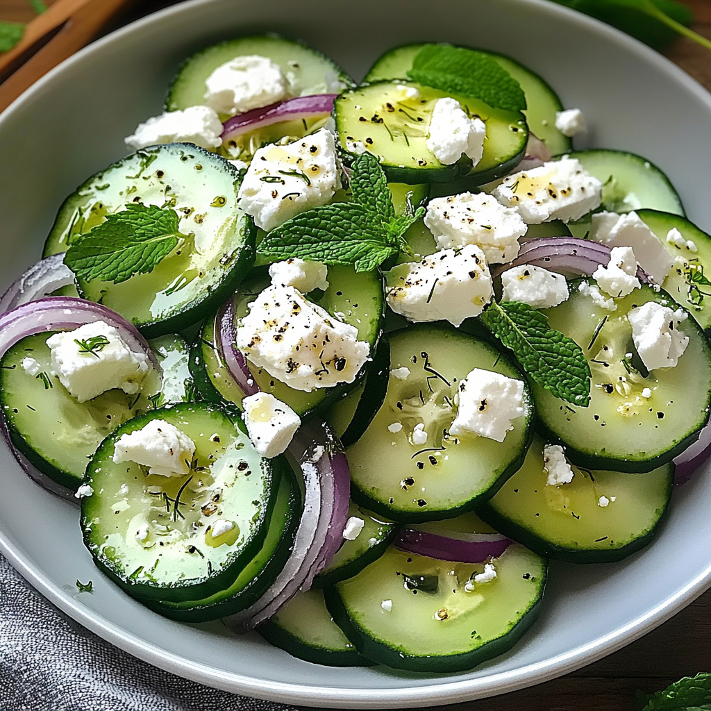 Crisp Cucumber Feta Salad