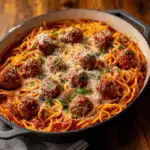 Classic Baked Spaghetti & Juicy Italian Meatballs