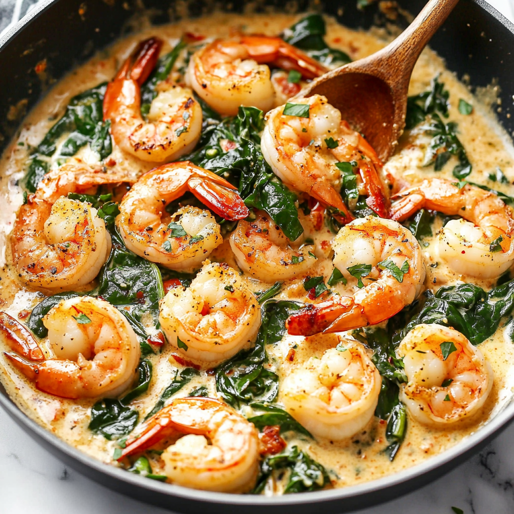 Creamy Garlic Spinach Shrimp