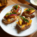Fresh Peach & Whipped Ricotta Bruschetta