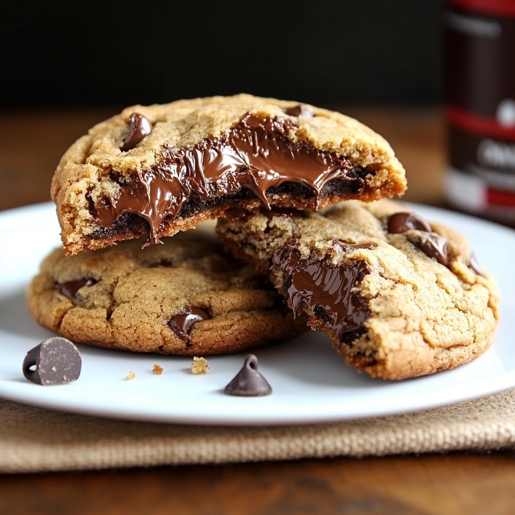 Nutella-Stuffed Chocolate Chip Cookies