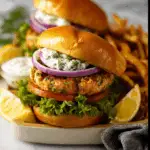 Salmon Burgers with Garlic Aioli
