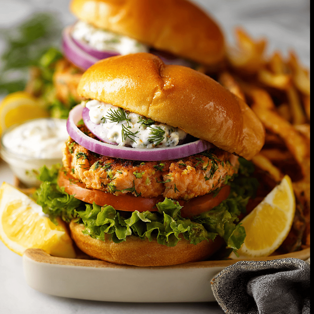 Salmon Burgers with Garlic Aioli