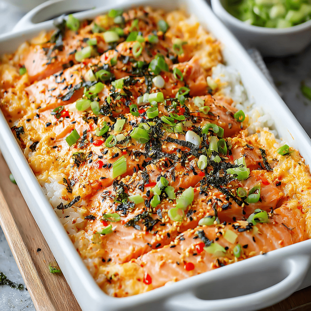 Salmon Sushi Bake