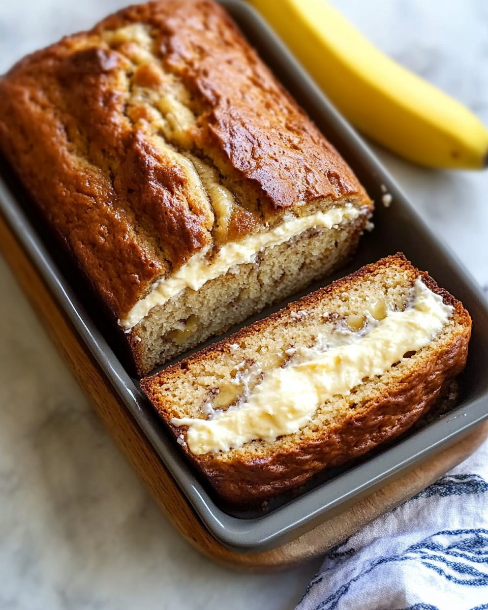 Cream Cheese Filled Banana Bread