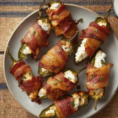 Spicy Bacon‑Wrapped Jalapeño Poppers