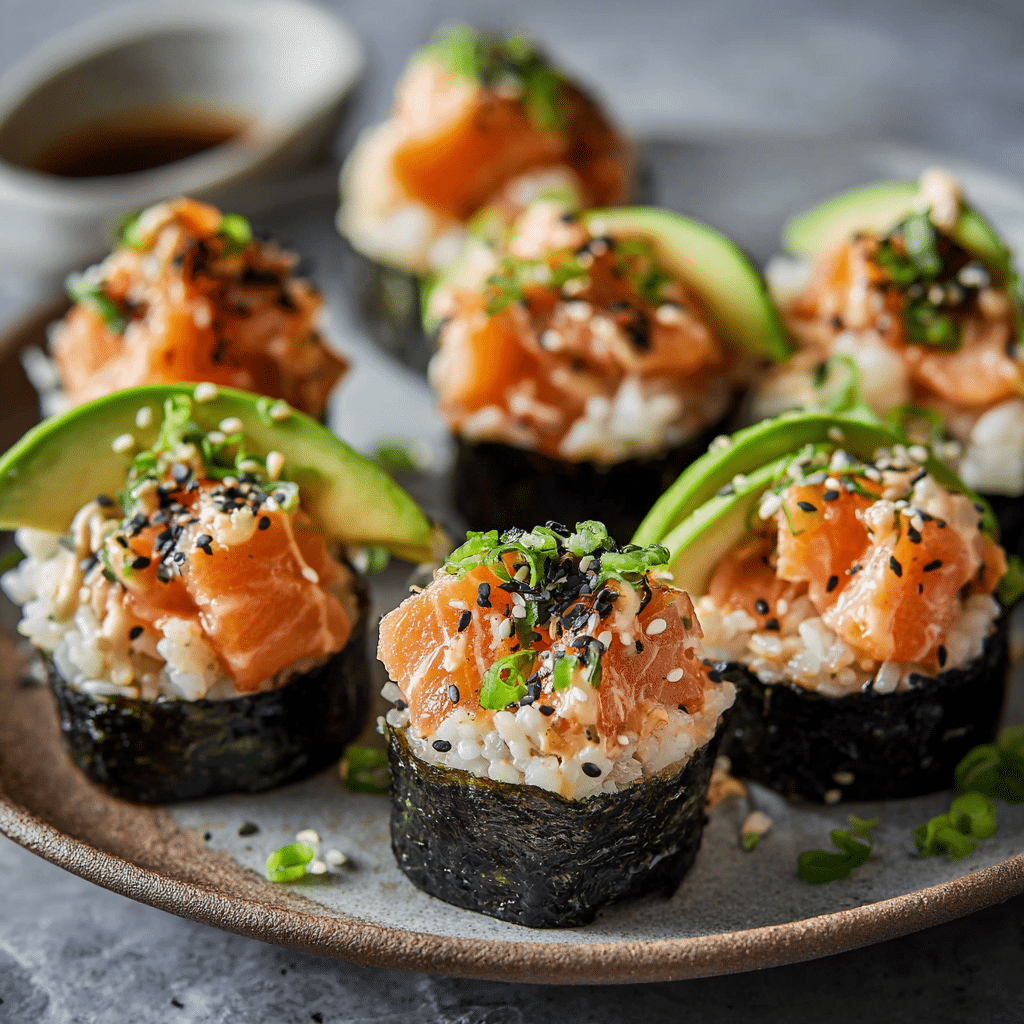 Baked Salmon Sushi Cups