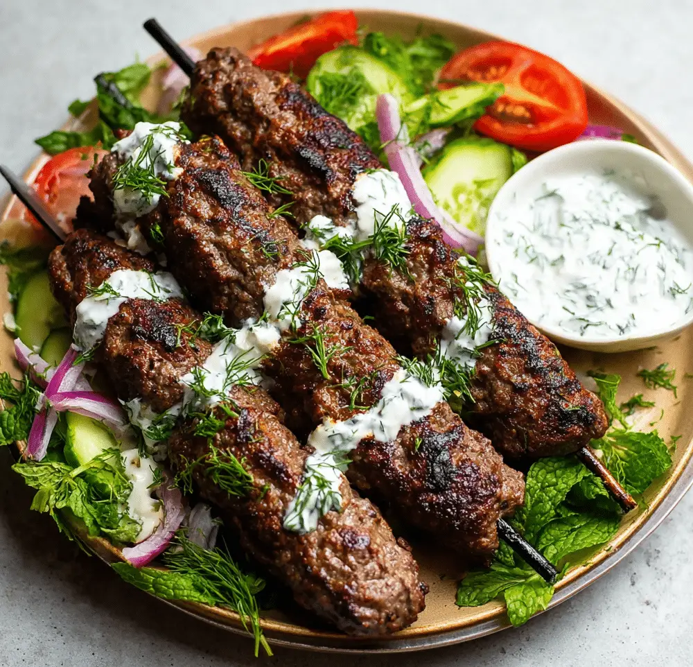 Beef Kofta Kebabs with Creamy Tzatziki