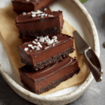 Chocolate Peppermint Silk Brownie Bars