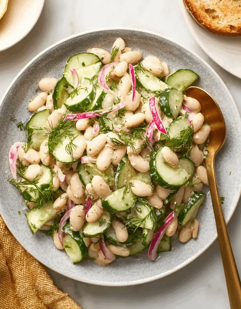 Creamy Dilly White Bean Cucumber Salad