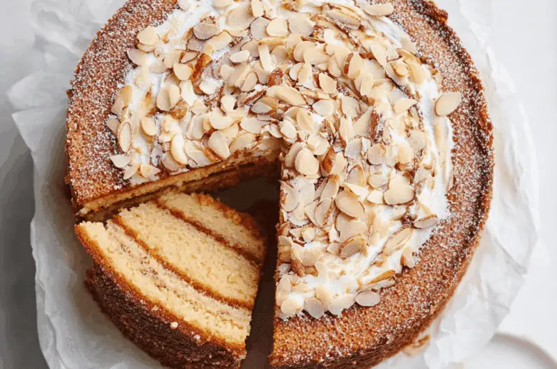 Crispy Coffee Almond Cake