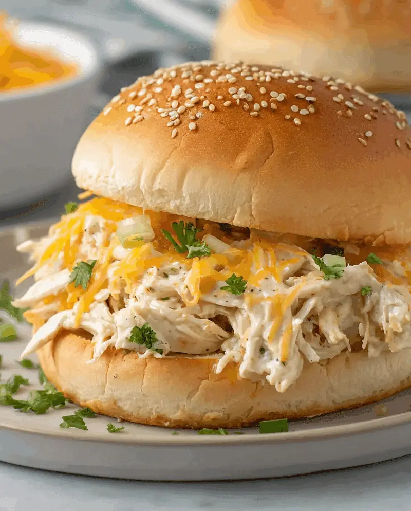 Crock Pot Ranch Chicken Sandwiches