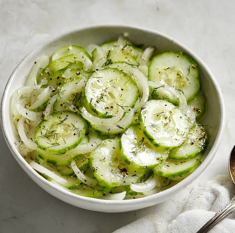 Cucumber Vinegar Salad with Sweet Onions