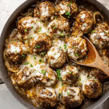 French Onion Meatballs
