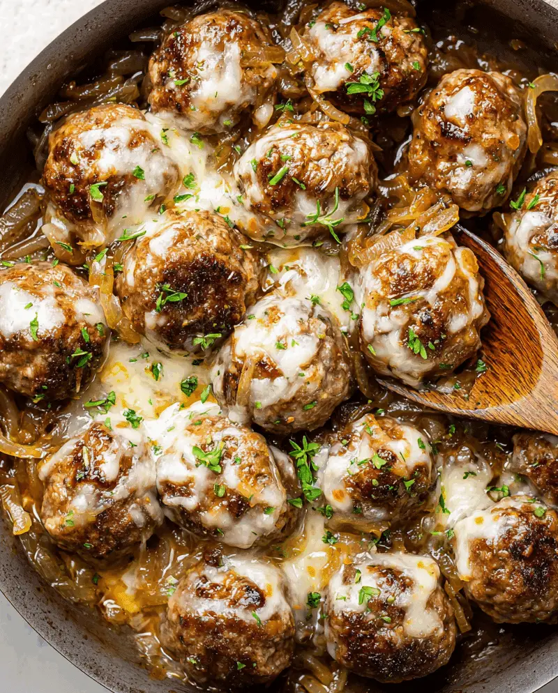 French Onion Meatballs