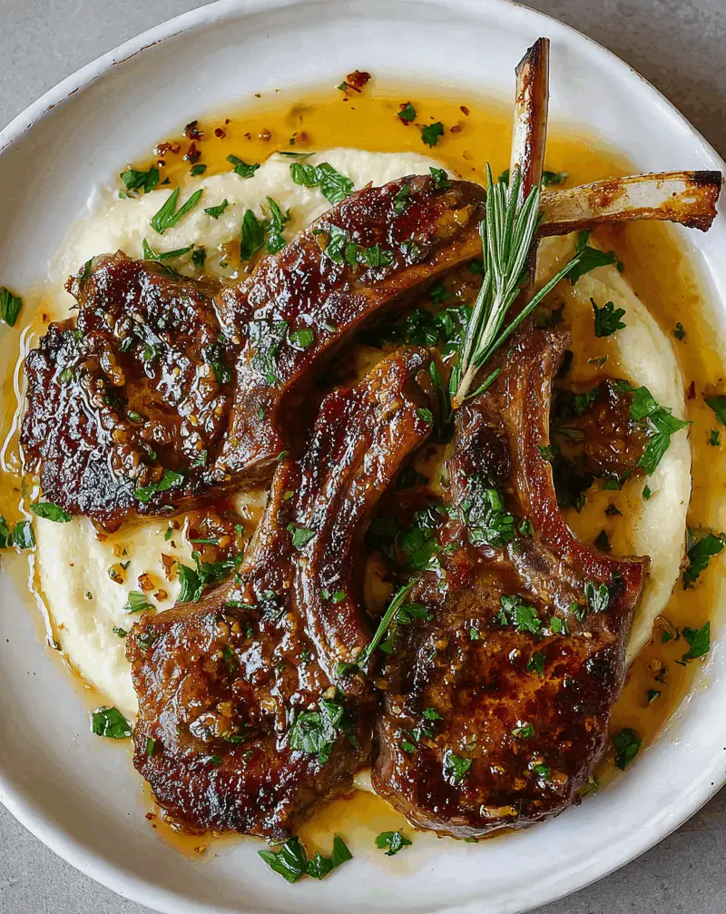 Honey‑Garlic Butter Lamb Cutlets