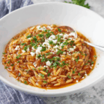 Manestra Greek Orzo with Tomato Sauce
