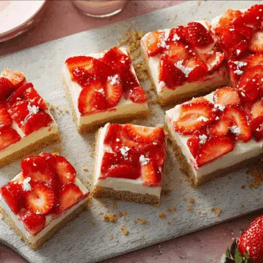 No-Bake Strawberry Cheesecake Bars