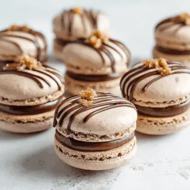 Nutella Drizzle Macarons