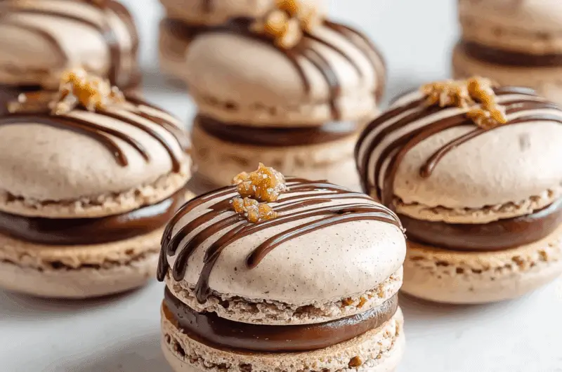 Nutella Drizzle Macarons