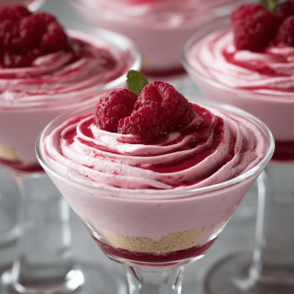 Raspberry Mousse Parfait Cups