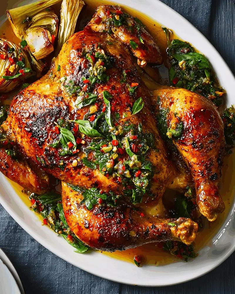Roast Chicken with Chile‑Basil Vinaigrette