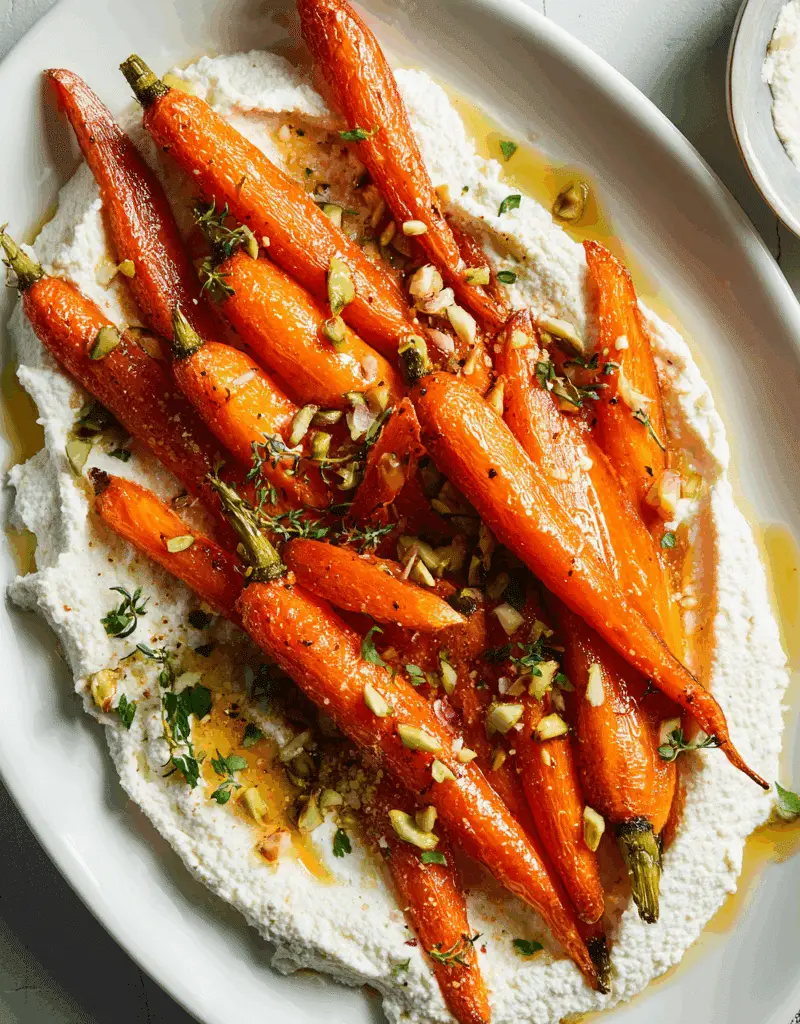 Roasted Carrots with Whipped Ricotta and Hot Honey