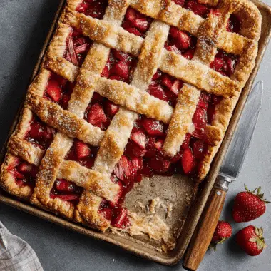 Strawberry Rhubarb Slab Pie