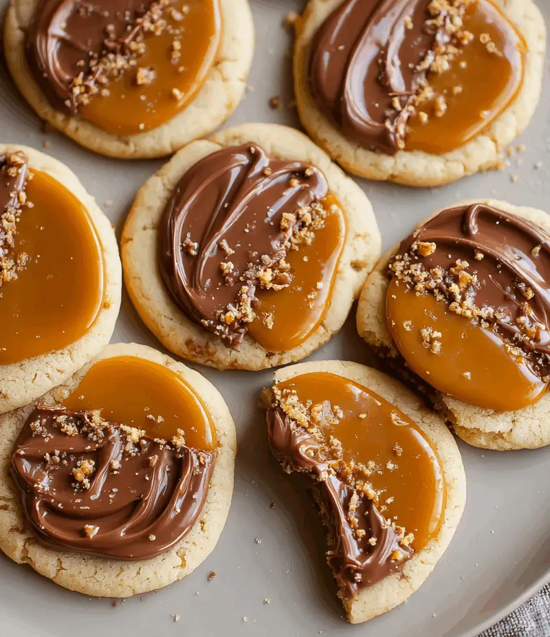 Twix-Inspired Caramel Crunch Cookies