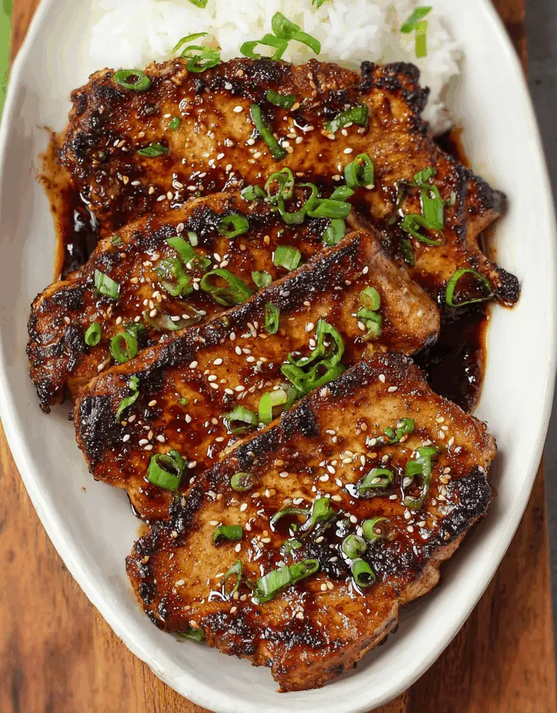 Korean Glazed Pork Chops