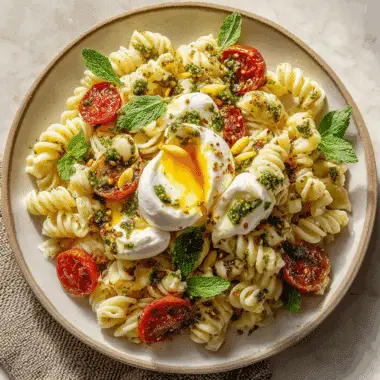 Lemon Burrata Pasta Salad