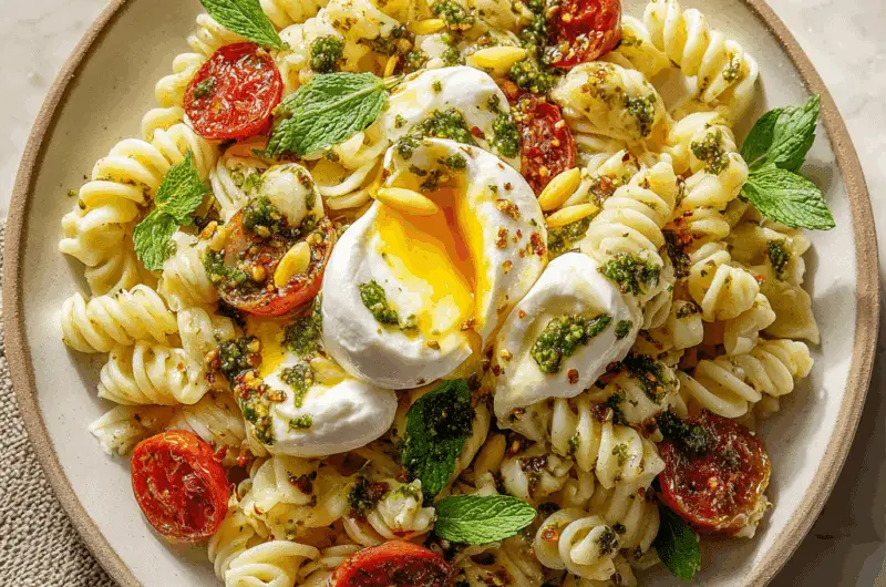 Lemon Burrata Pasta Salad