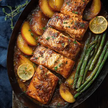 Bourbon Peach Roasted Salmon
