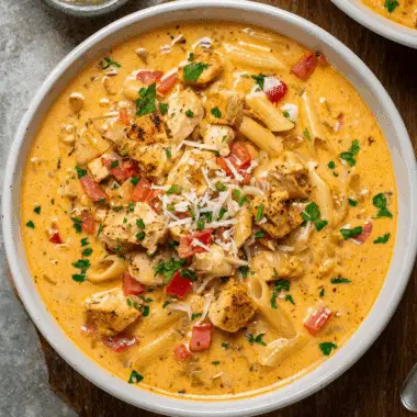 Creamy Cajun Chicken Pasta Soup