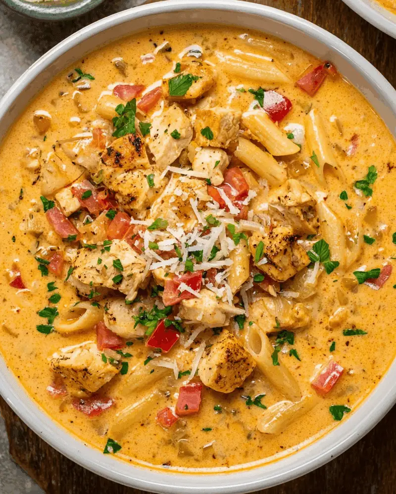Creamy Cajun Chicken Pasta Soup