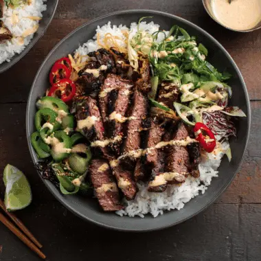 Korean BBQ Steak Rice Bowls
