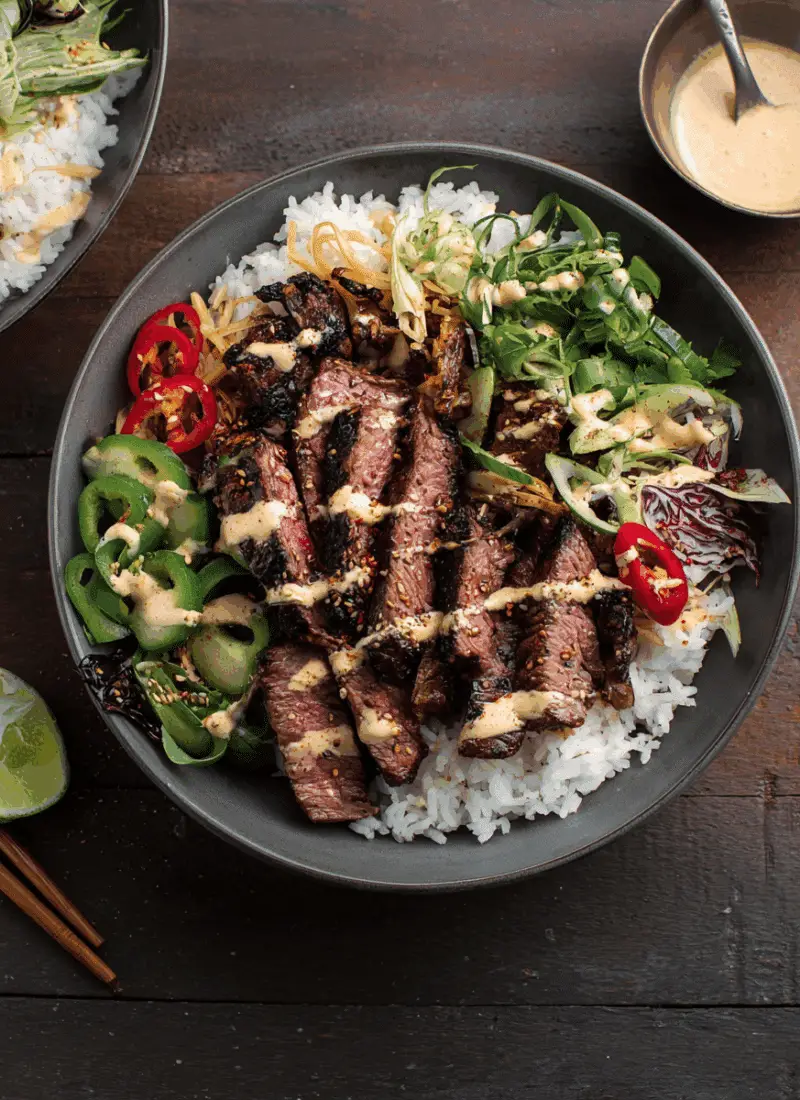 Korean BBQ Steak Rice Bowls