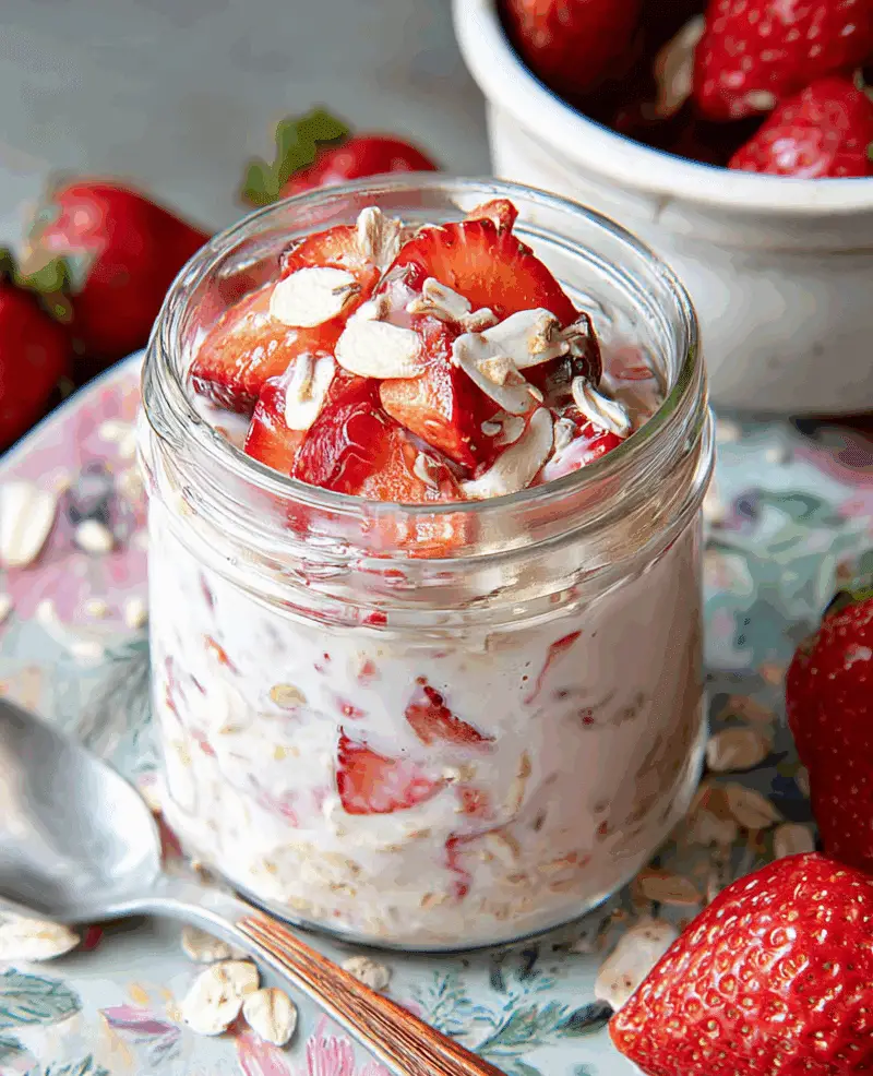 Strawberries and Cream Overnight Oats