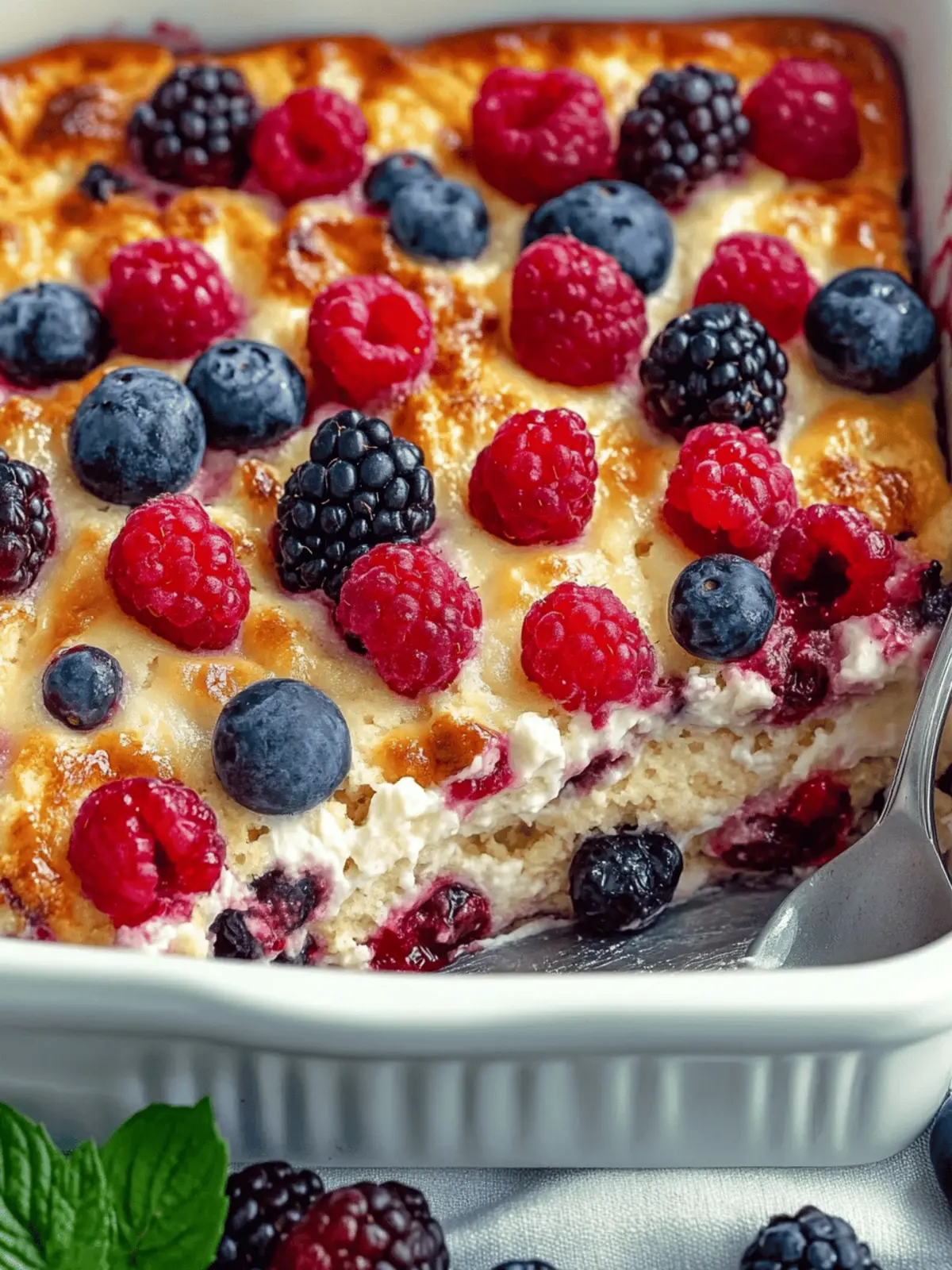 High Protein Triple Berry Bake