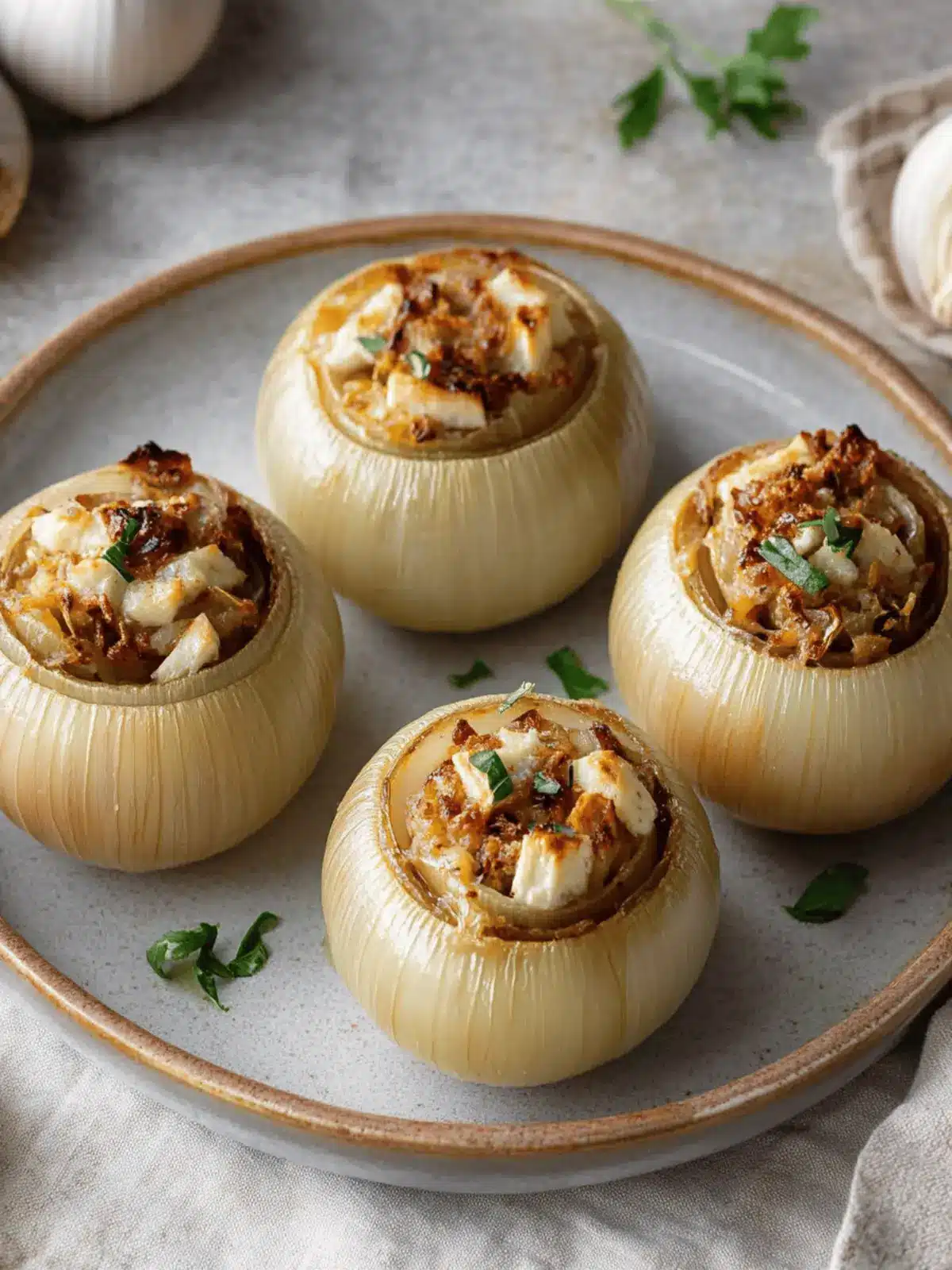 Greek Stuffed Onions