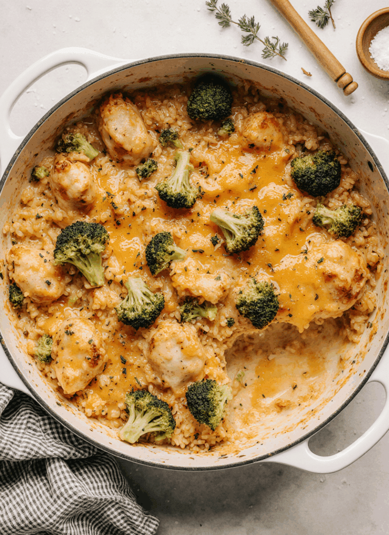 Cheesy Broccoli Chicken and Rice Casserole