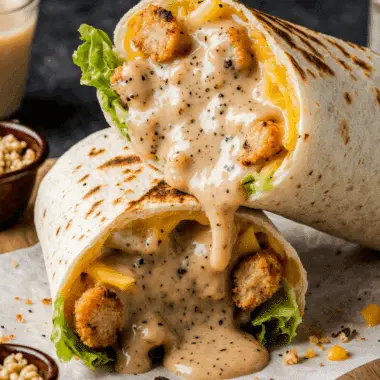 Cheesy Garlic Chicken Wraps