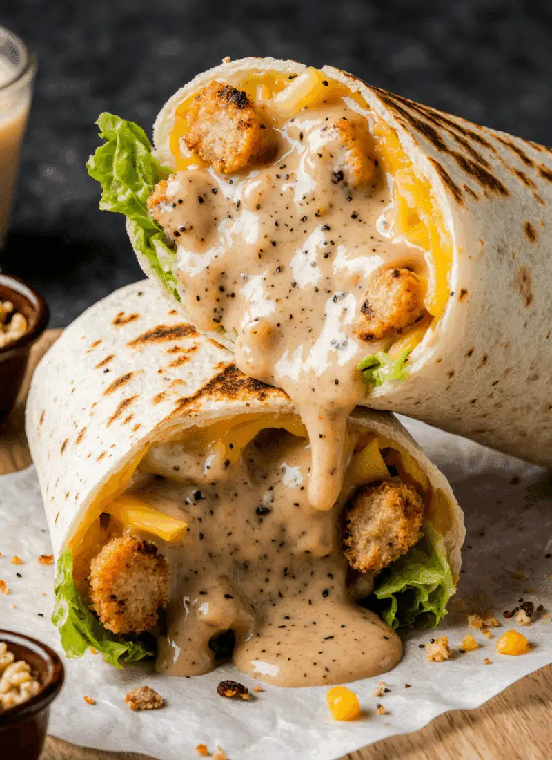 Cheesy Garlic Chicken Wraps