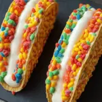 Fruity Pebbles Cheesecake Tacos