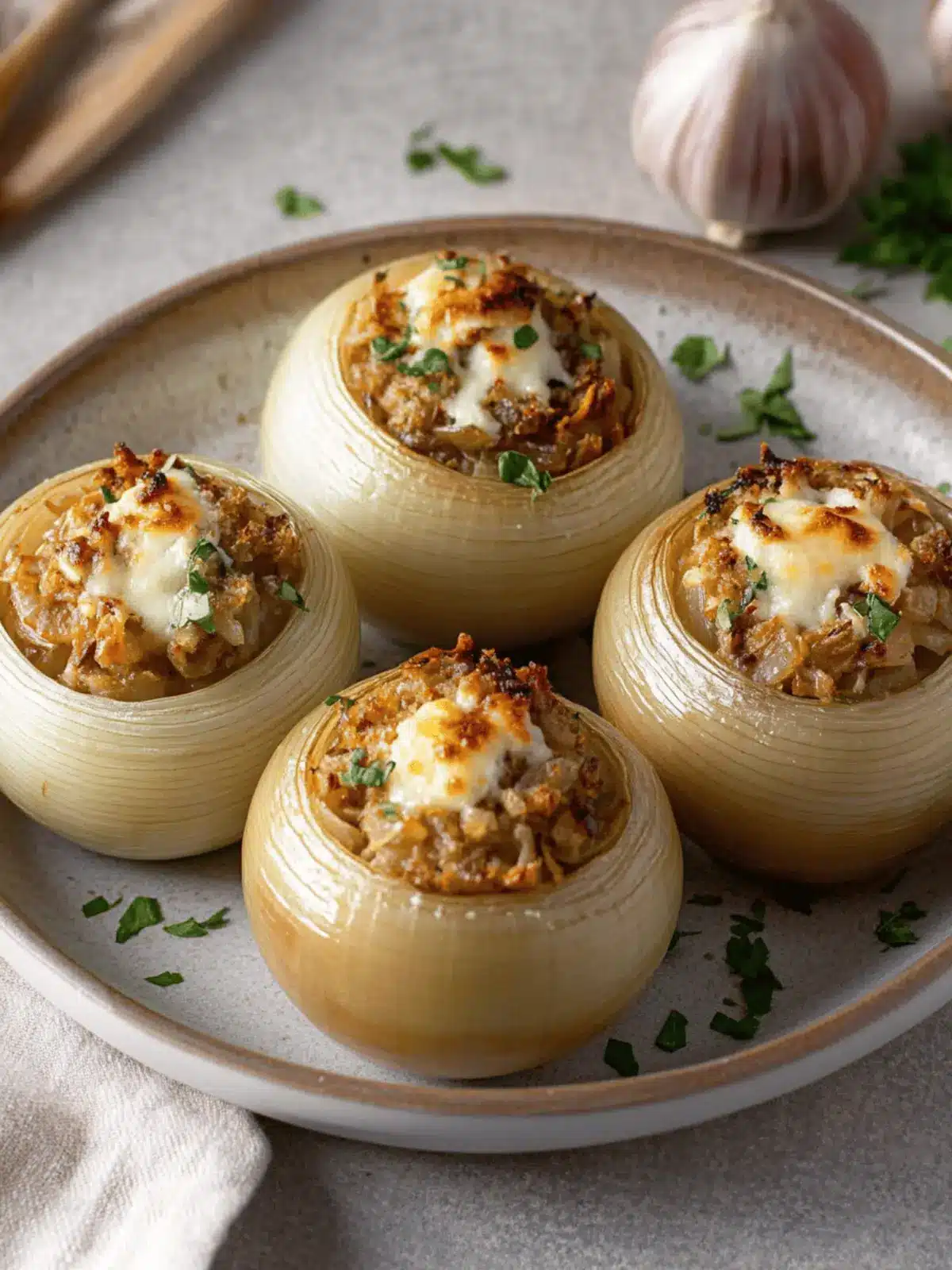 Greek Stuffed Onions