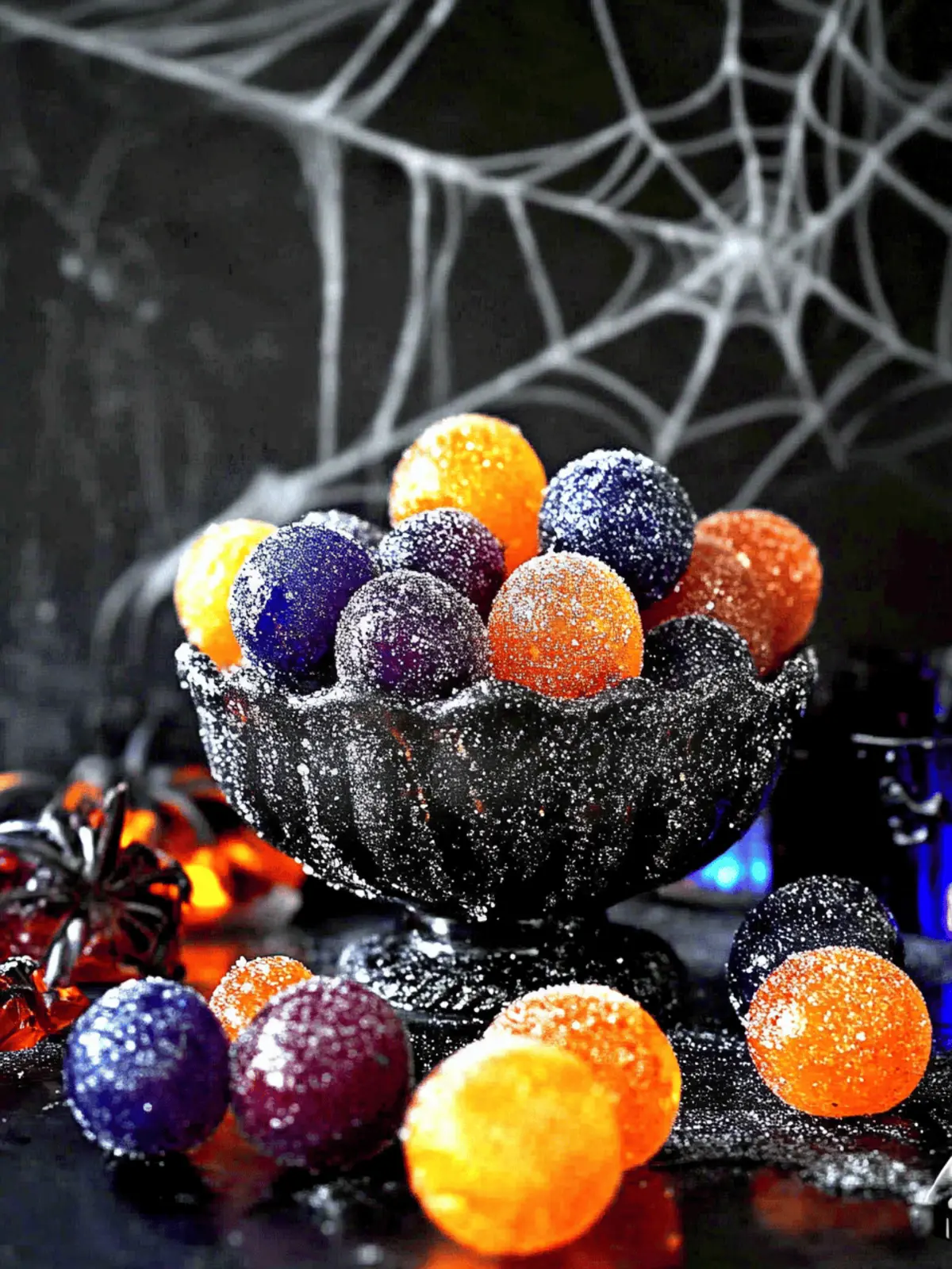 Halloween Sugared Prosecco Grapes