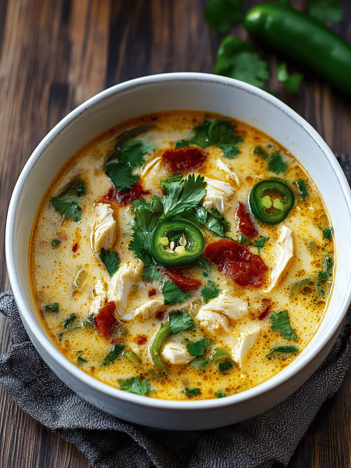 Spicy Jalapeño Popper Chicken Soup for Cozy Nights In