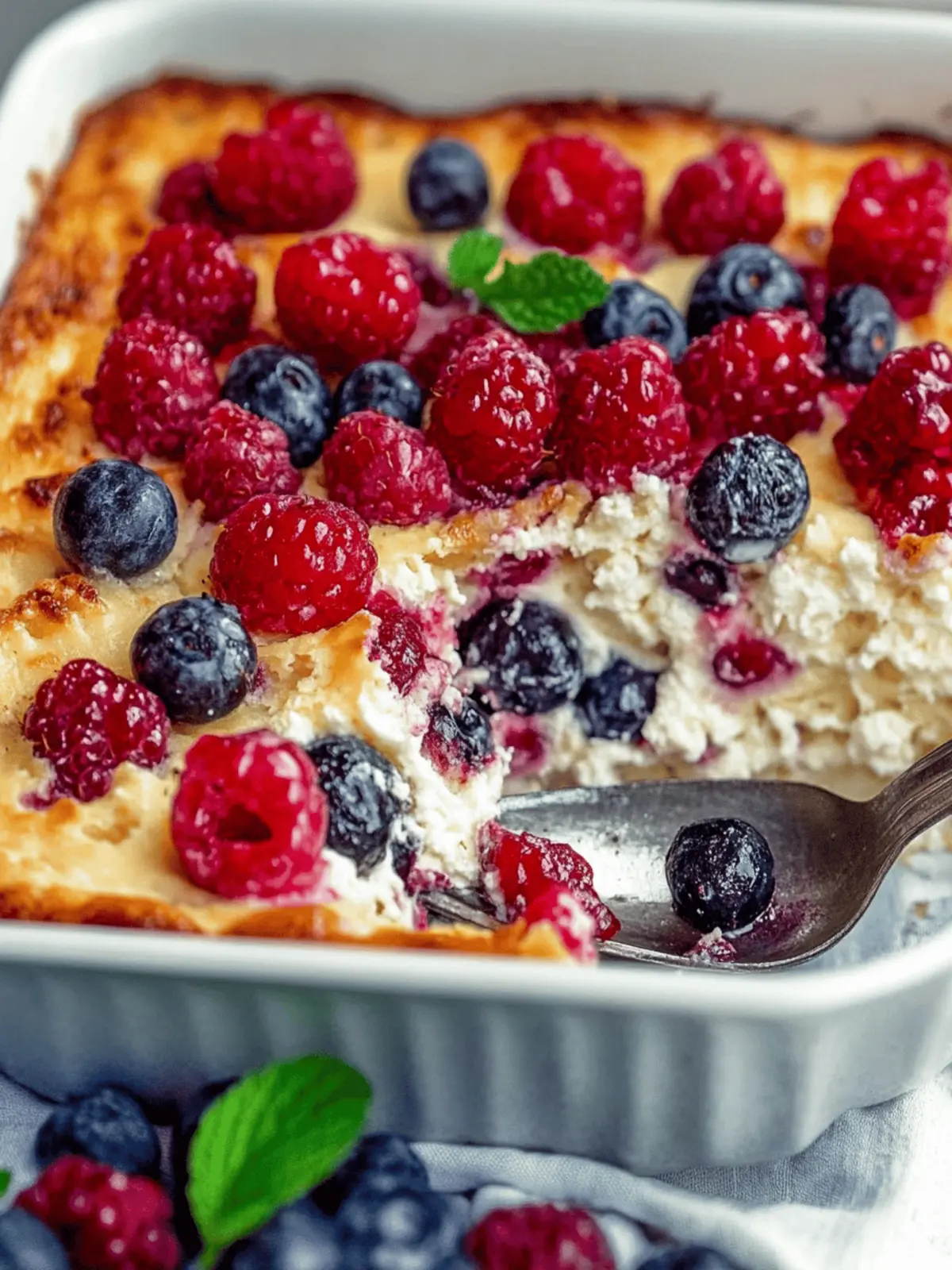 High Protein Triple Berry Bake