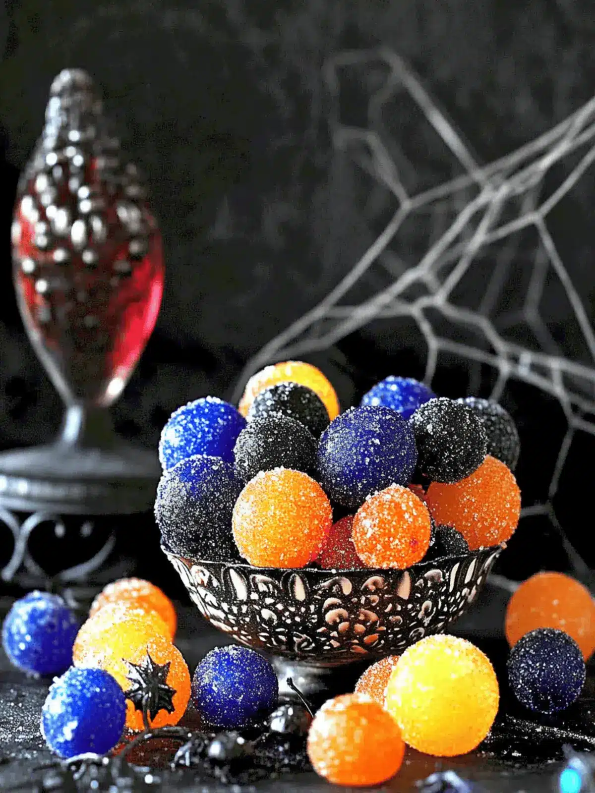 Halloween Sugared Prosecco Grapes
