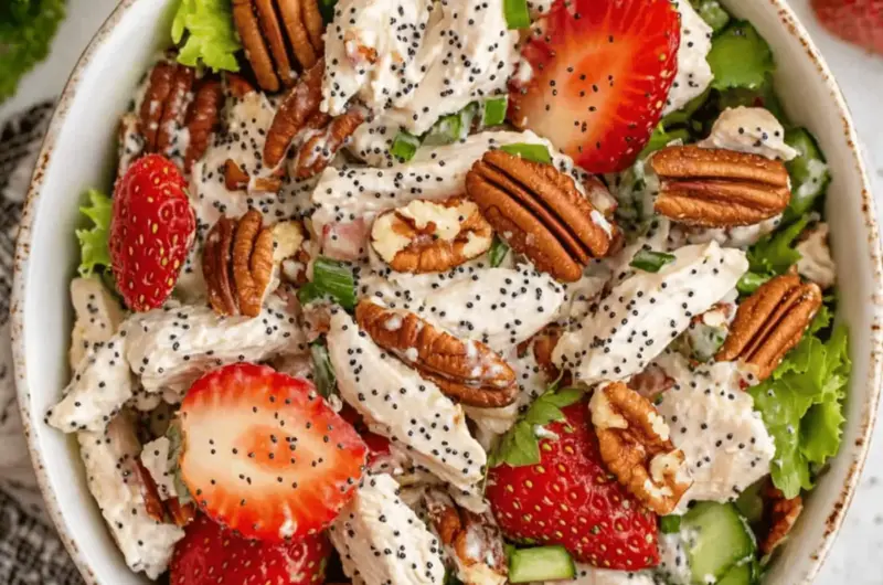 Strawberry Poppy Seed Pecan Chicken Salad